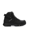 Men's black waterproof work boot with composite toe and lace-up side view