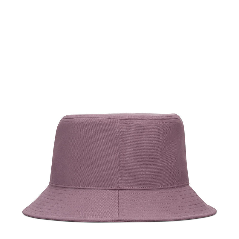 Mauve bucket hat with structured crown and wide brim
