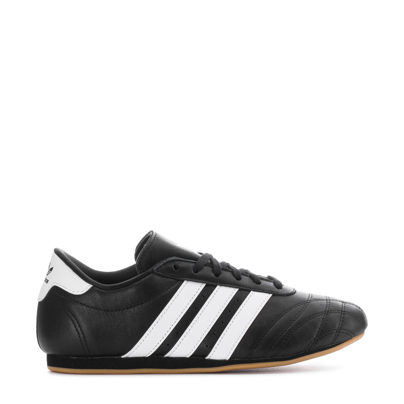 Women's black taekwondo sneakers, white three-stripe side, lace-up adidas