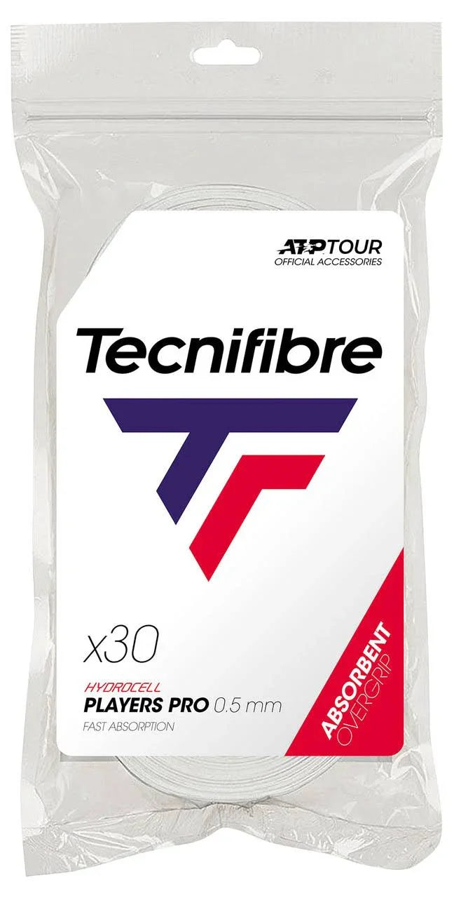 Tecnifibre Players Pro Overgrip 30 Pack in White