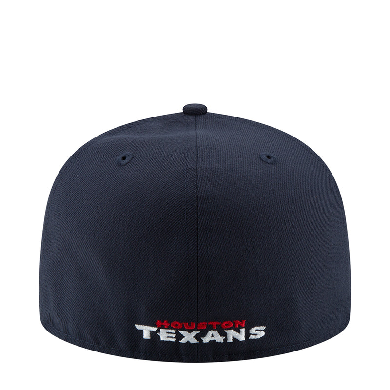Navy baseball cap with “Houston Texans” text embroidery on the back
