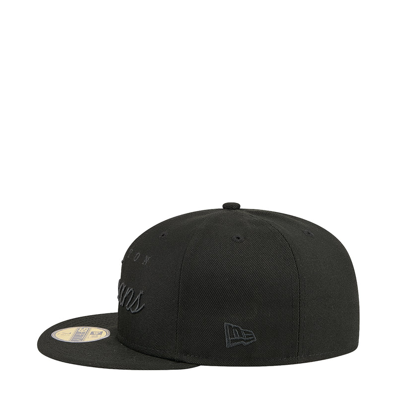 Black baseball cap with small embroidered Houston Texans mark on side