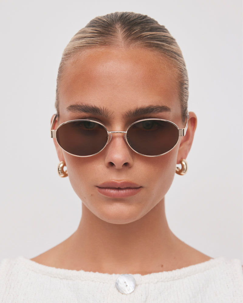 THE EVANGELISTA - GOLD-BROWN-SUNGLASSES-BANBE-O/S-BILLINI USA