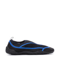 Youth water shoes, black knit upper with blue trim and slip-on design