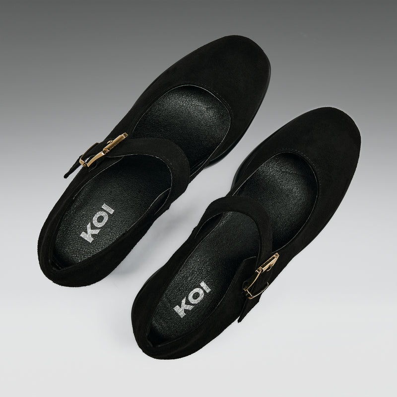TIRA Black Mary Jane Shoes 'Suede Edition' top view