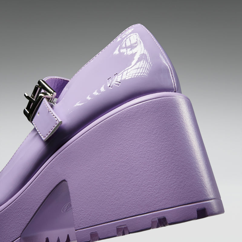 Tira Mary Jane Shoes ' Lilac Nectar Patent Edition' Heel