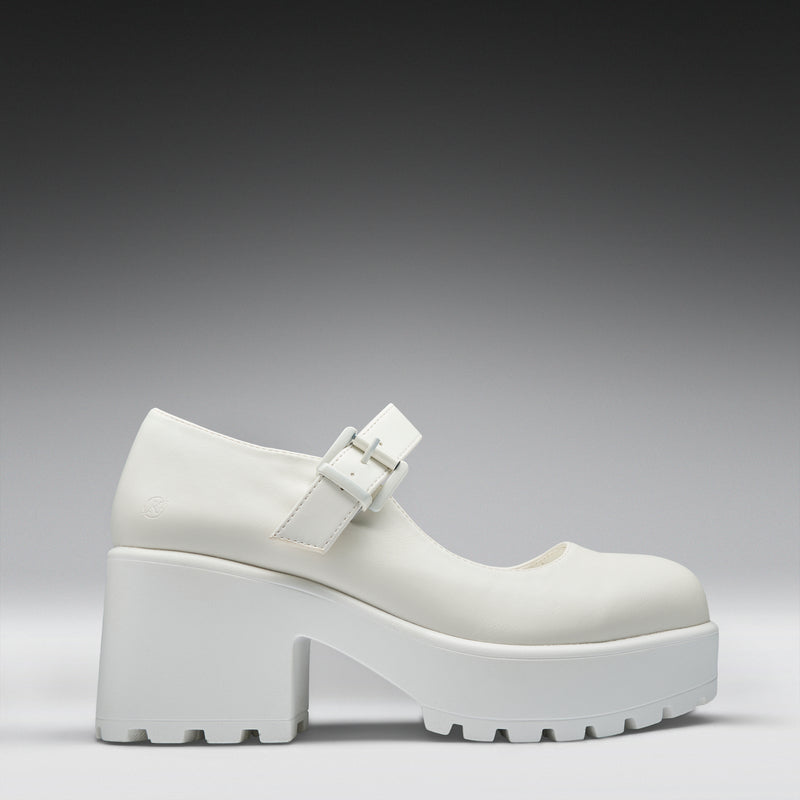 Tira Mary Jane Shoes 'White Washout Edition' right side view
