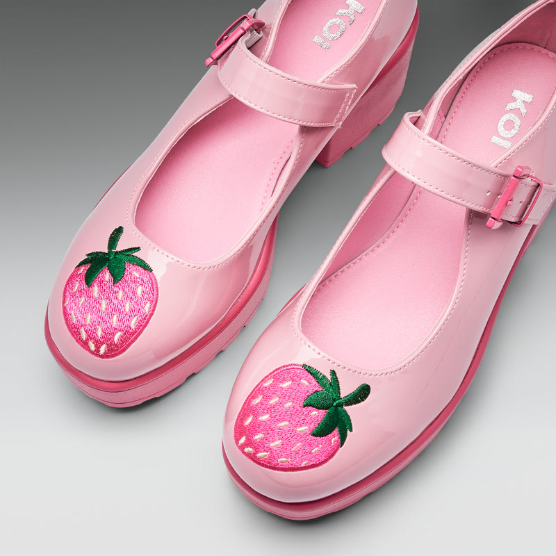 Tira Mary Janes ‘Strawberry Cheesecake Edition’ top view