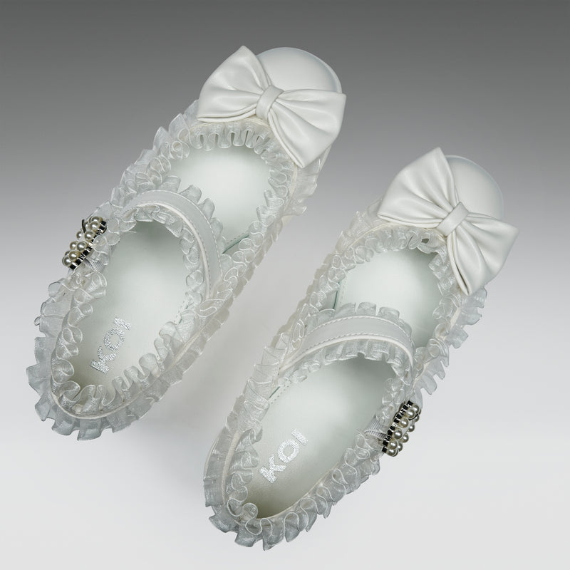 Tira Ruffle Mary Janes ‘ Porcelain Delights Edition’ top view