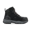 Men's black composite-toe work boot with lace-up front and rugged tread sole