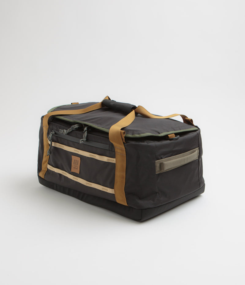Topo Designs Mountain 40L Duffel Bag in Black and Neutral