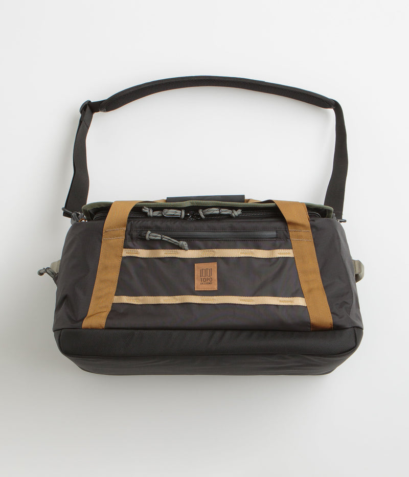 Topo Designs Mountain 40L Duffel Bag in Black and Neutral