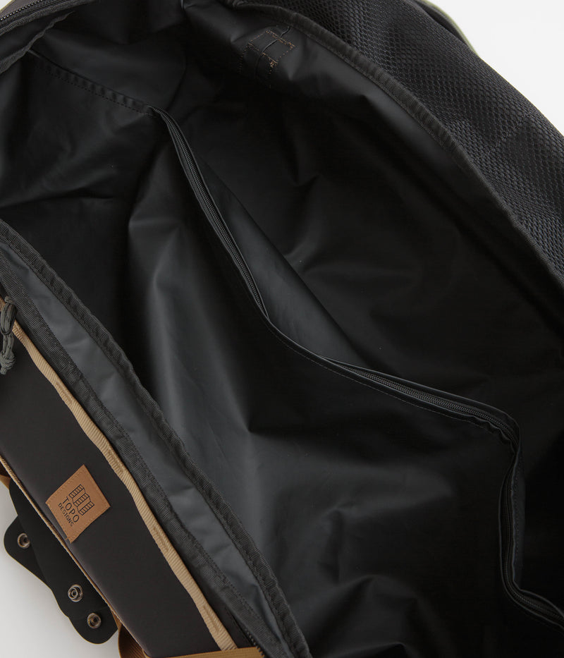 Topo Designs Mountain 90L Roller Duffel Bag in Black and Neutral