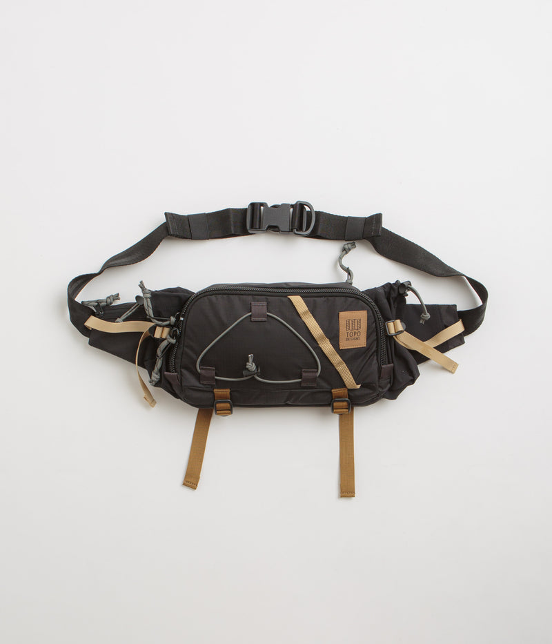 Topo Designs Mountain Hydro Hip Pack in Black and Neutral