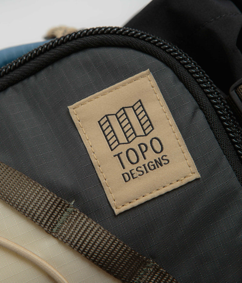 Topo Designs Mountain Hydro Hip Pack in Stone Blue and Bone White