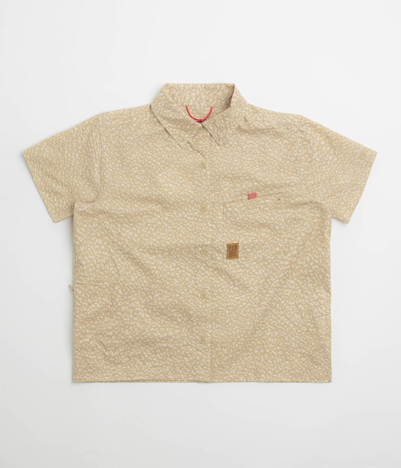 Topo Designs Womens Retro River Short Sleeve Shirt in Crackle Sesame