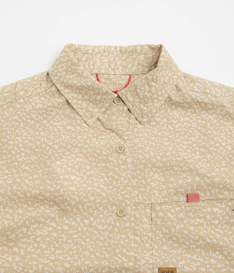 Topo Designs Womens Retro River Short Sleeve Shirt in Crackle Sesame