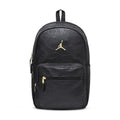 Black topographic backpack with front zip pocket and Jumpman logo