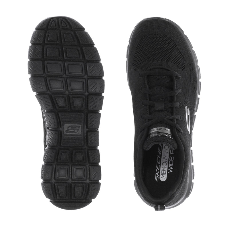 Black womens sneaker outsoles and heel, grippy rubber traction tread