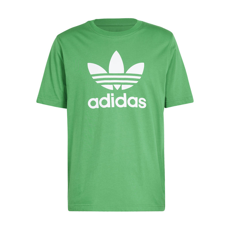 Green men's adidas Trefoil graphic t-shirt, crew neck short sleeves