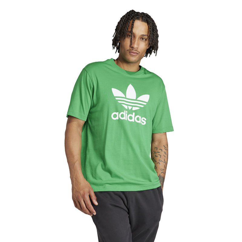 Green adidas Trefoil logo t-shirt with crew neck and short sleeves