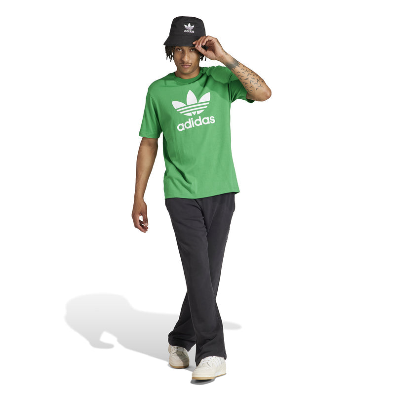 Green adidas Trefoil logo t-shirt, crew neck short sleeves