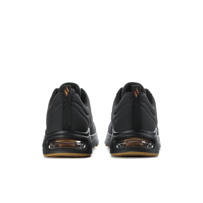 Men's black sneakers with heel air window and padded collar