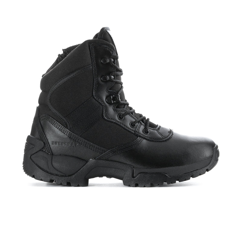 Men's black 6-inch tactical boots with lace-up front and padded ankle collar