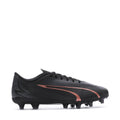 Youth Puma soccer cleats, black with copper rose logo, FG/AG studs