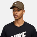 Unisex Dri-FIT Club Structured Swoosh Cap in Mosswood Brown/White