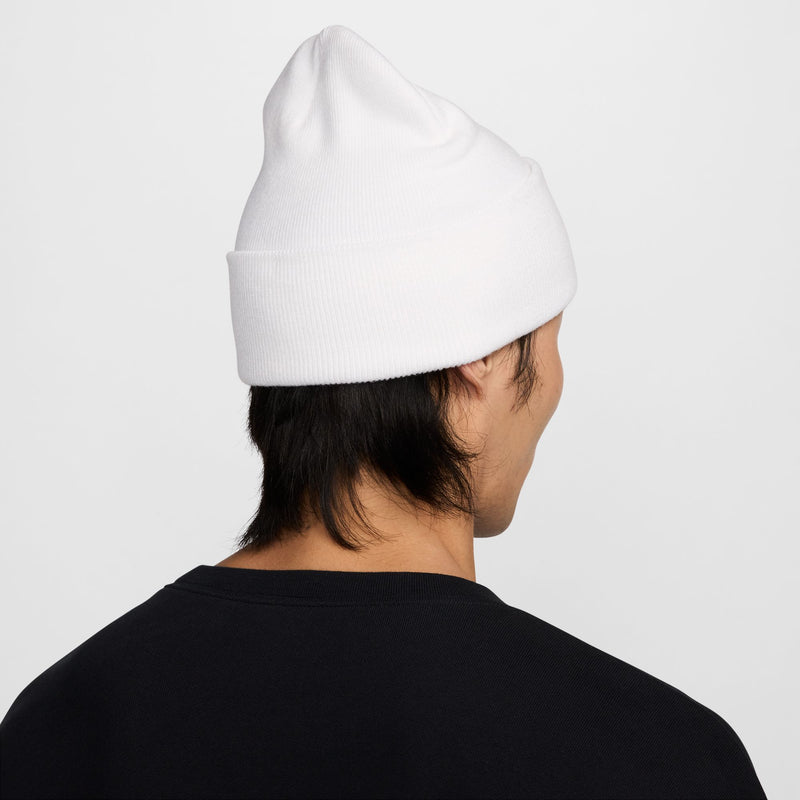 Unisex Peak Futura Beanie in White/Black