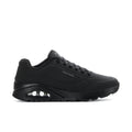 Men's black wide athletic sneakers with lace-up front and visible air-cushion sole