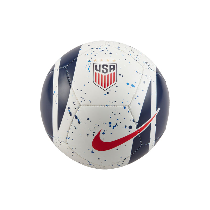 USA skills mini soccer ball, white with blue/red splatter, USA crest and Nike swoosh