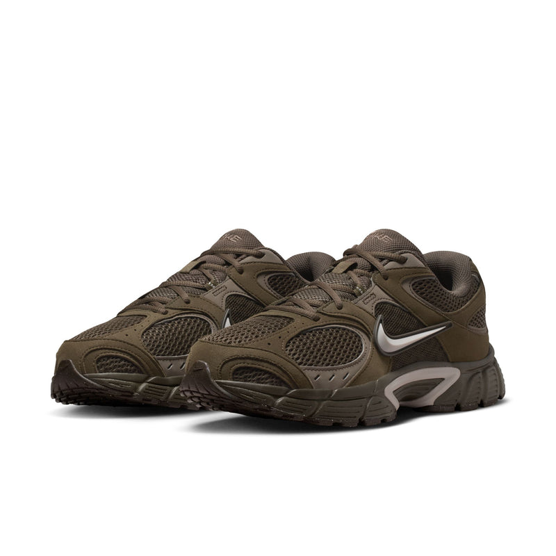 Men's olive-brown lace-up sneaker with mesh panels and Nike Swoosh