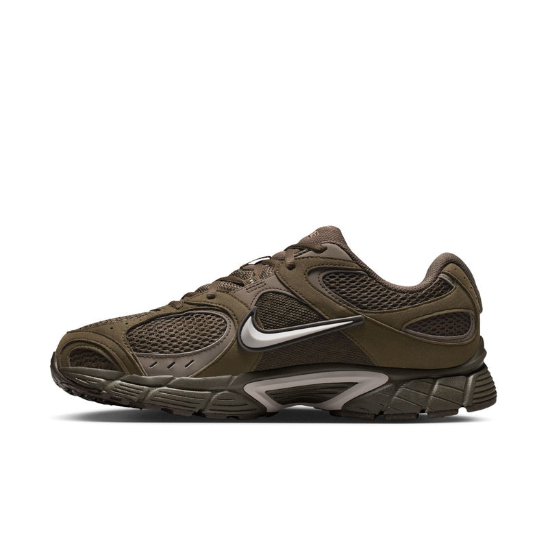 Men's olive-brown lace-up sneaker with white midsole and Nike Swoosh