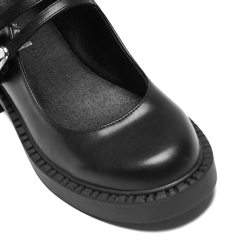 Vagar Safetyecom Black Mary Janes low heel - Shoe Front View