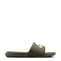 Nike Victori One men's slide sandals, dark olive with white Nike logo
