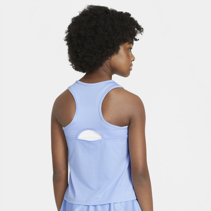 Victory Big Kids' (Girls') Dri-FIT Tennis Tank in Aluminum/(Black)