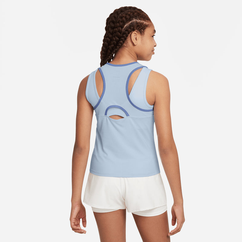 Victory Big Kids' (Girls') Dri-FIT Tennis Tank in Blue Tint/Polar/White