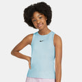 Victory Big Kids' (Girls') Dri-FIT Tennis Tank in Glacier Blue/Glacier Blue/Black