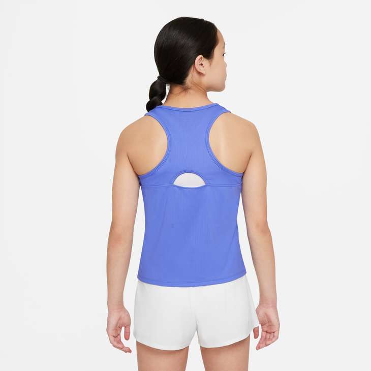 Victory Big Kids' (Girls') Dri-FIT Tennis Tank in Sapphire/White
