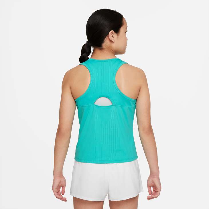 Victory Big Kids' (Girls') Dri-FIT Tennis Tank in Washed Teal/White