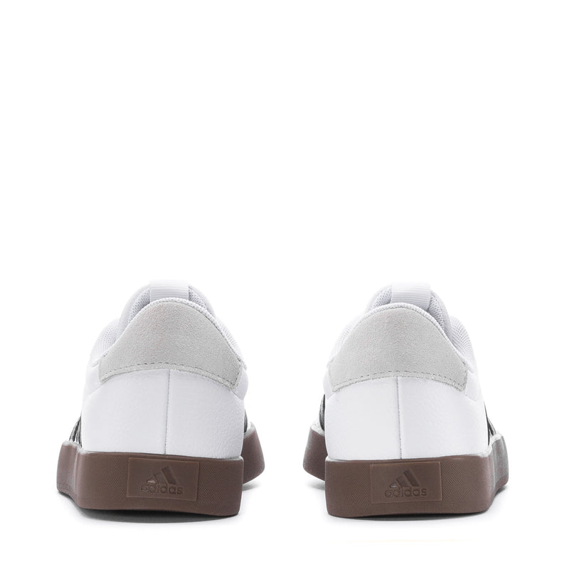 VL Court 3.0 women's sneakers, white back view with brown heel tab and lace-up.