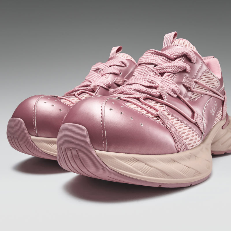 Pink sneakers with a gradient background
