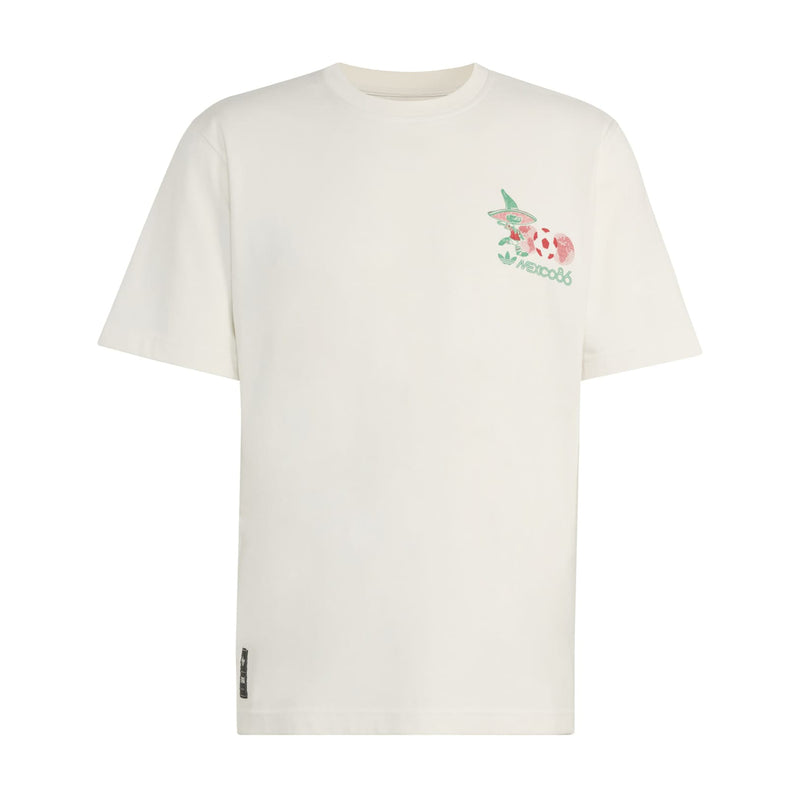 Cloud white men’s mascot T-shirt with small multicolor chest logo graphic