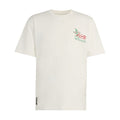 Cloud white men’s mascot T-shirt with small multicolor chest logo graphic