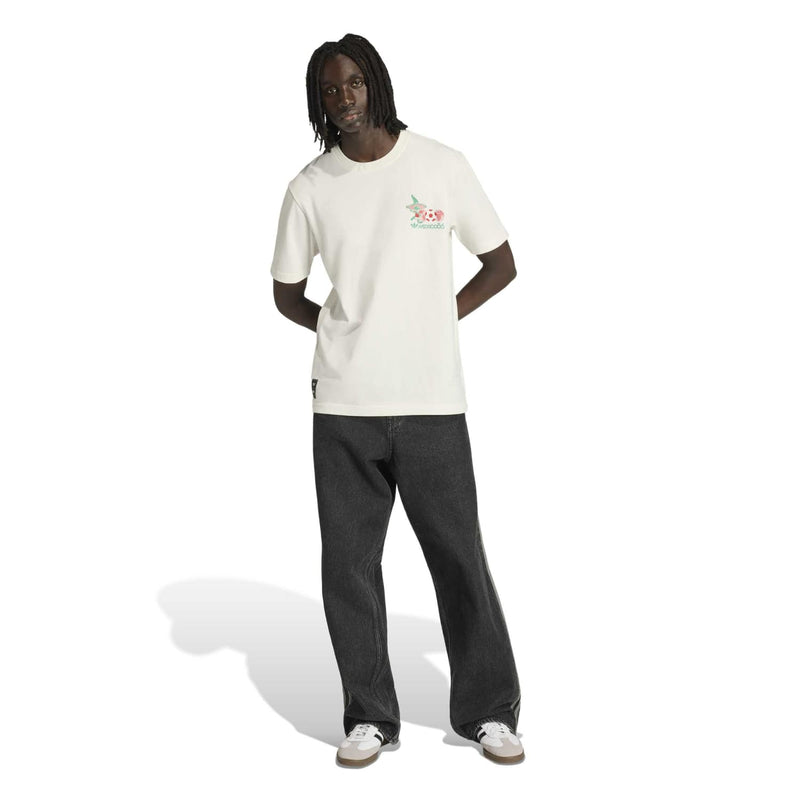 Cloud white men’s mascot T-shirt, short sleeves, front chest multicolor logo