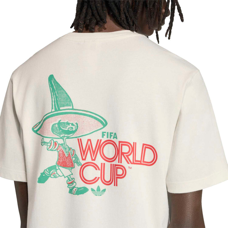 Cloud white men’s mascot T-shirt close-up of FIFA World Cup back graphic