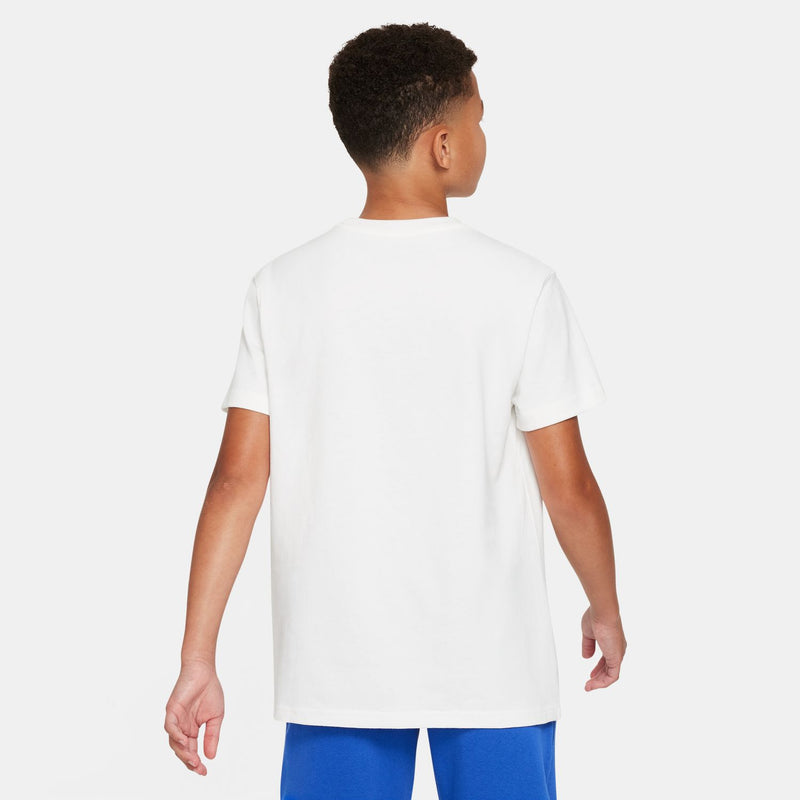 White youth T-shirt, back view