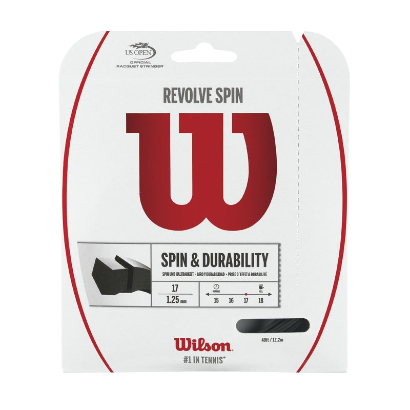 Wilson Revolve Spin Black Tennis String 17 Set - atr-sports